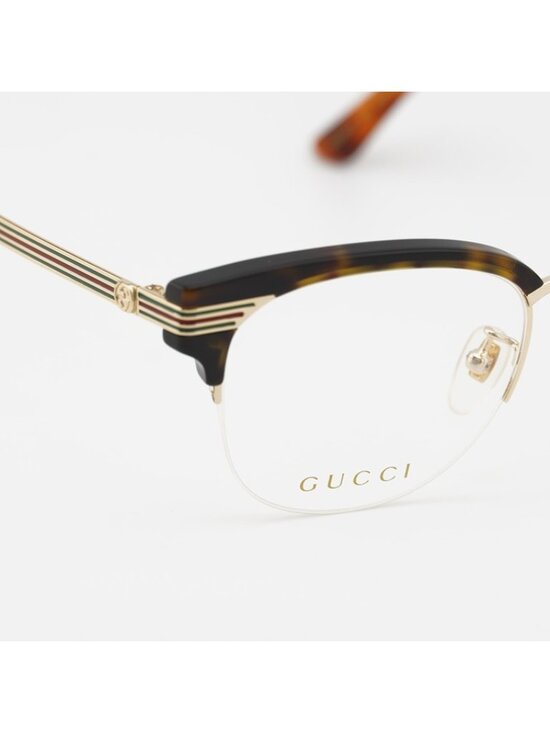 Gucci GG0201O 002 Eyeglasses Havana 50mm Square Frame main image 5